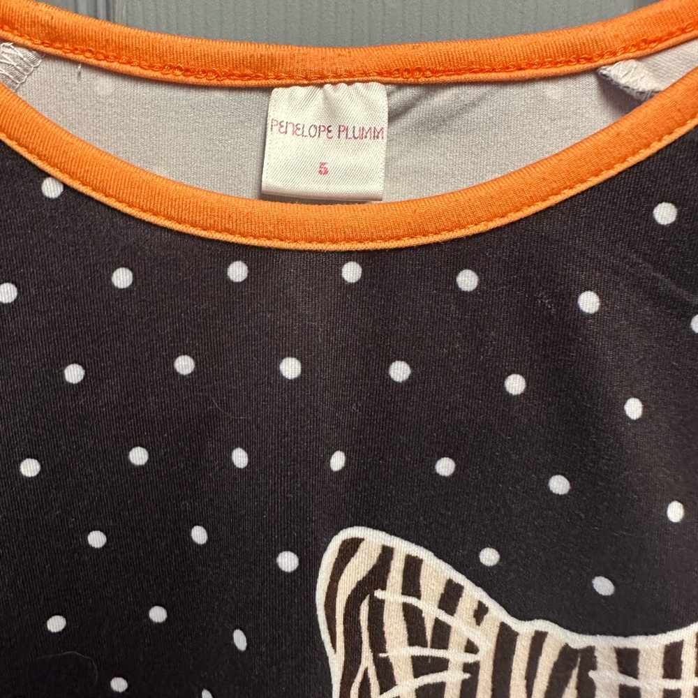 Kids Halloween Long Sleeve Tee - Black and Orange - Picture 2 of 3